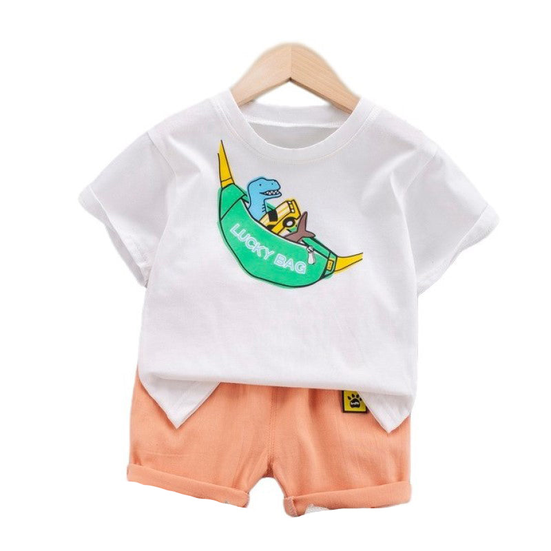Kids Graphic Printed Pure Cotton T-shirt with Shorts