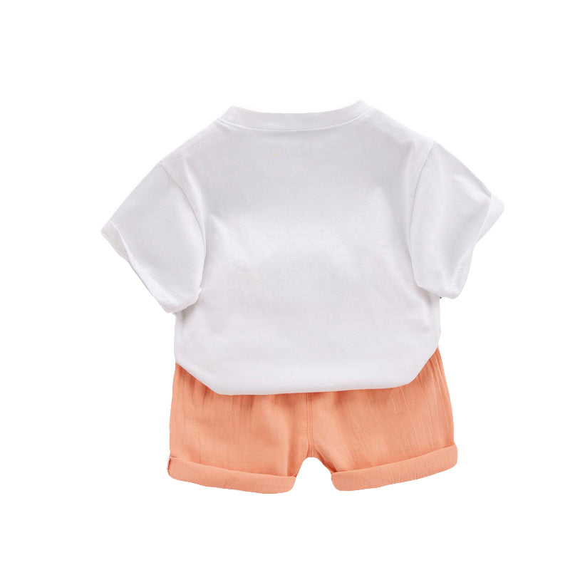 Kids Graphic Printed Pure Cotton T-shirt with Shorts