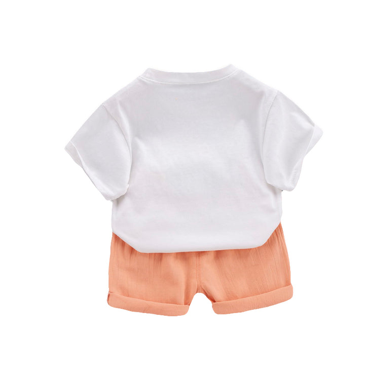 Kids Graphic Printed Pure Cotton T-shirt with Shorts
