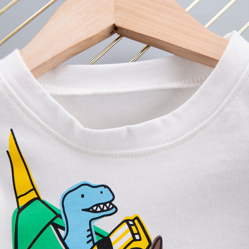 Kids Graphic Printed Pure Cotton T-shirt with Shorts