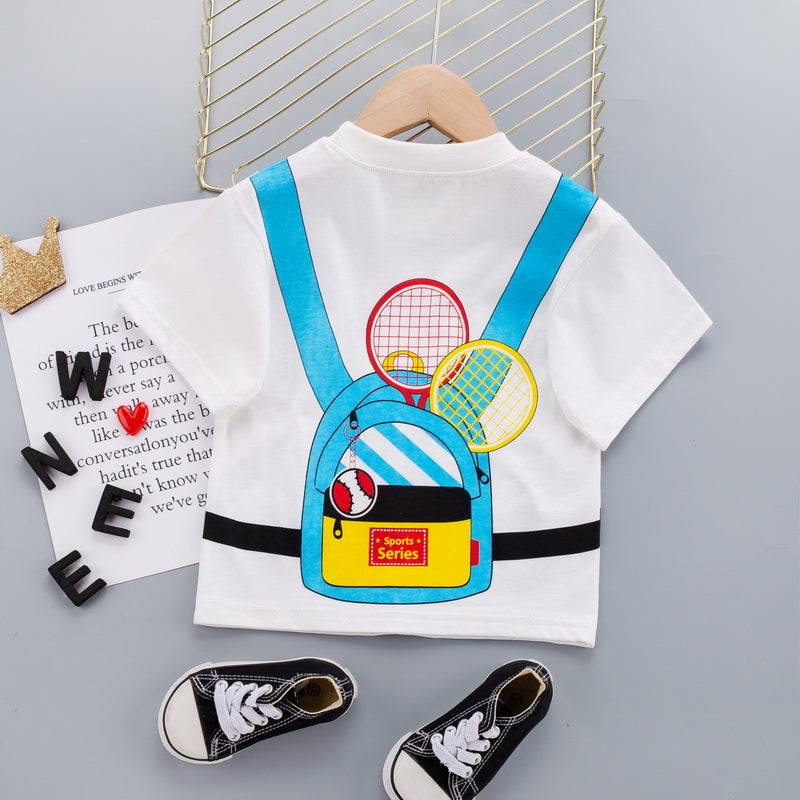 Kids Printed Pure Cotton T-shirt With Shorts