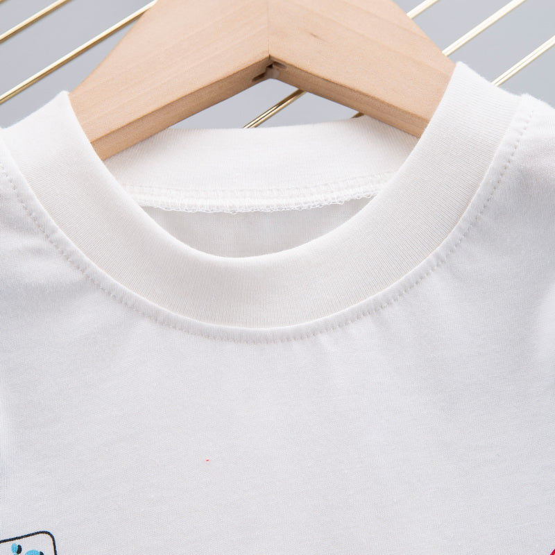 Kids Printed Pure Cotton T-shirt With Shorts