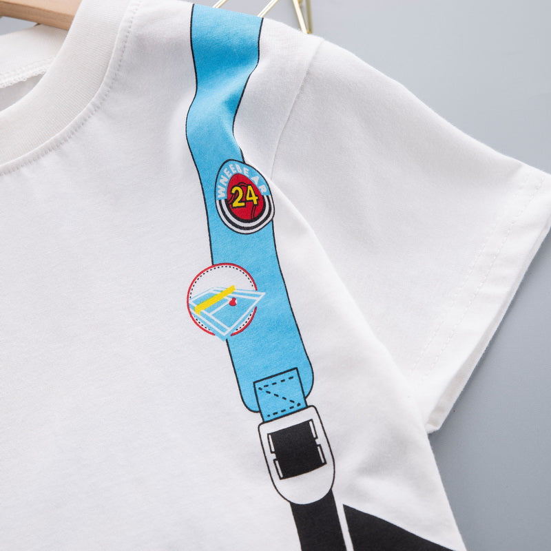 Kids Printed Pure Cotton T-shirt With Shorts