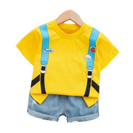 Kids Graphic Printed Pure Cotton T-shirt With Shorts