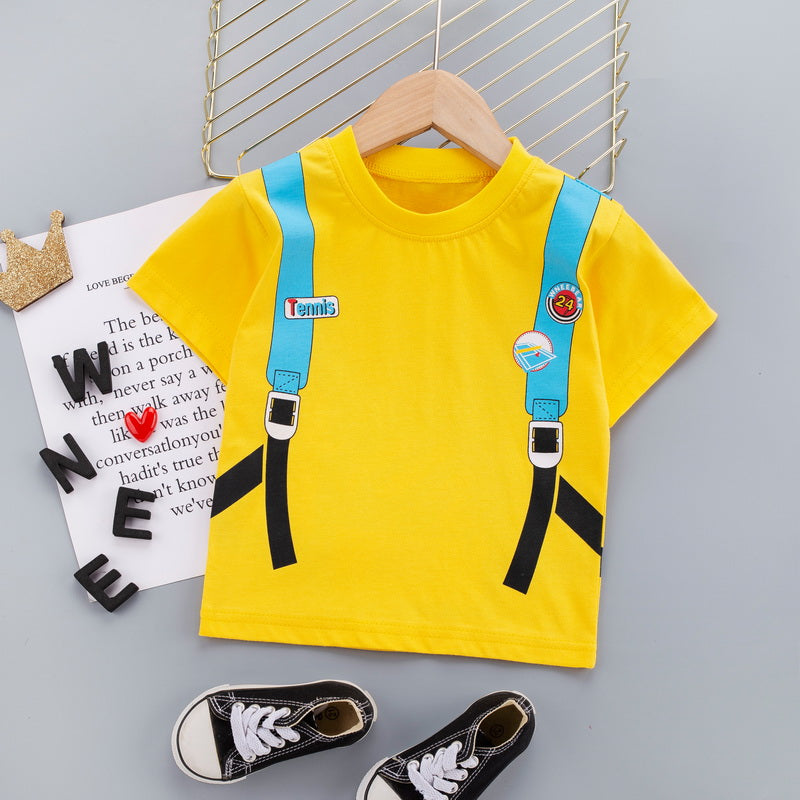 Kids Graphic Printed Pure Cotton T-shirt With Shorts