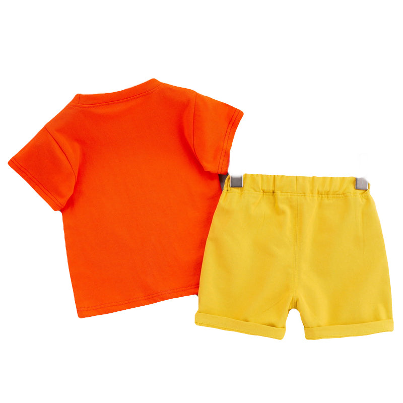 Unisex Kids Pure Cotton Printed T-shirt with Shorts
