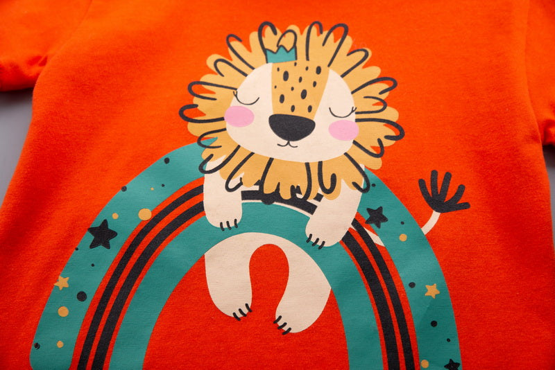 Unisex Kids Pure Cotton Printed T-shirt with Shorts
