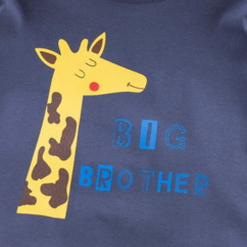 Kids Blue Graphic Printed Pure Cotton T-shirt with Shorts