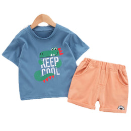 Unisex Kids Pure Cotton Printed T-shirt with Shorts