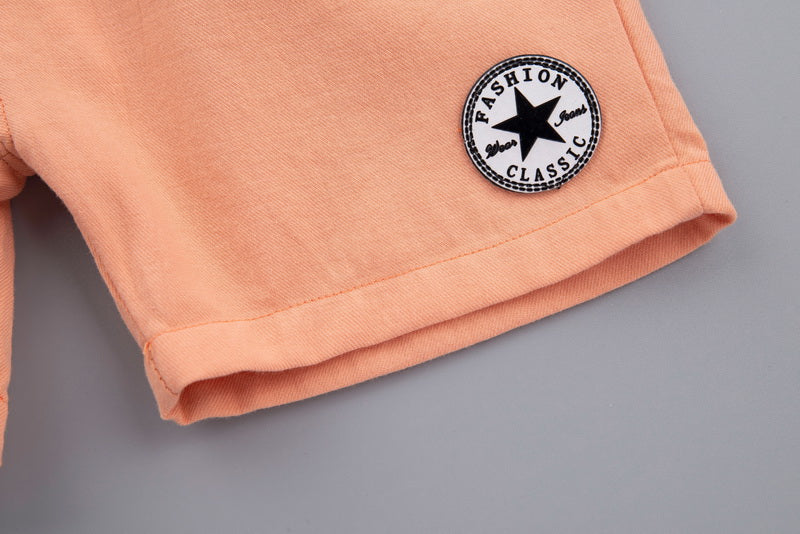 Unisex Kids Pure Cotton Printed T-shirt with Shorts