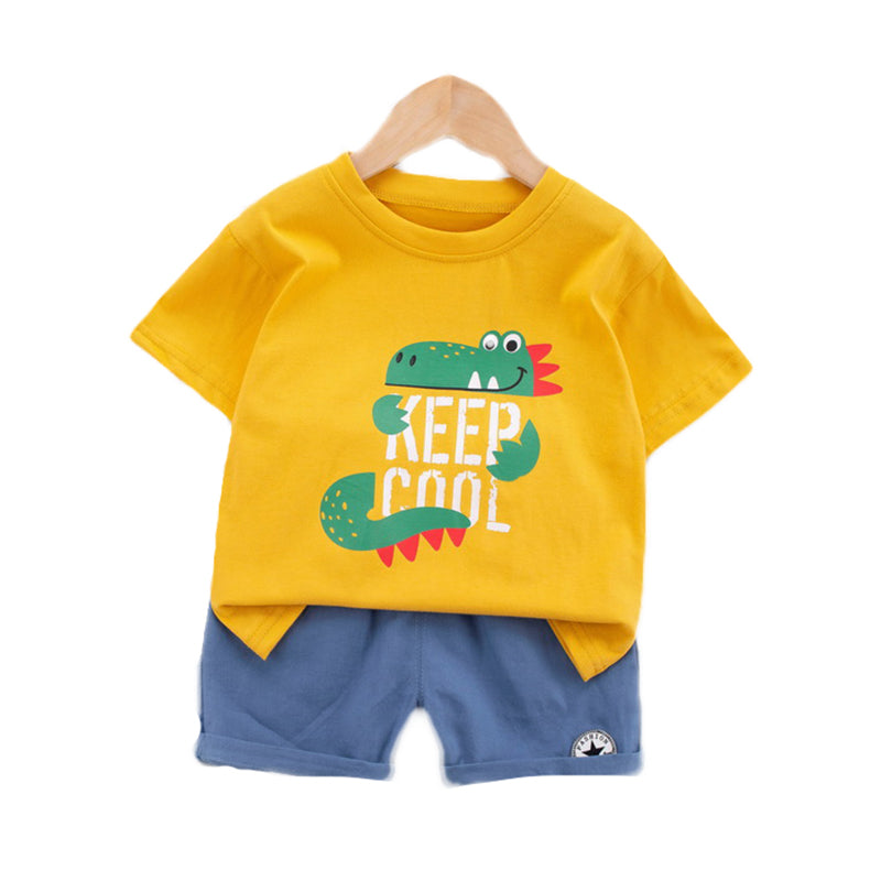 Infant Kids Pure Cotton Printed T-shirt with Shorts