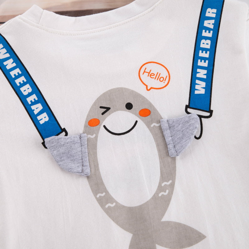 Kids Graphic Printed Pure Cotton T-shirt With Shorts