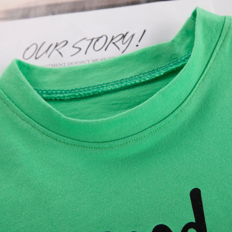 Kids Graphic Printed Pure Cotton T-shirt With Shorts