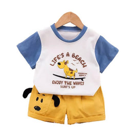 Kids White Graphic Printed Pure Cotton T-shirt with Shorts