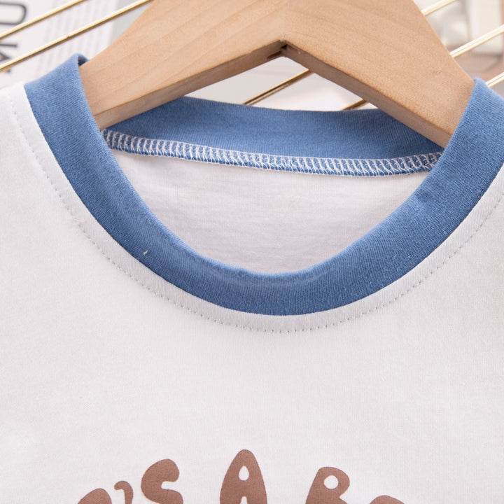 Kids White Graphic Printed Pure Cotton T-shirt with Shorts
