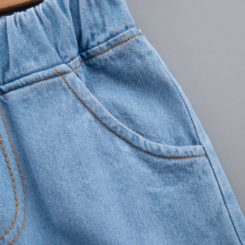 Kids Checked Pure Cotton T-shirt with Shorts