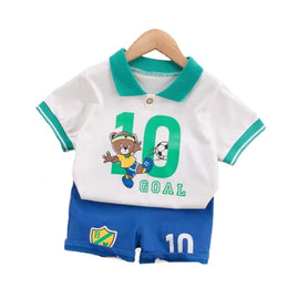 Kids Graphic Printed Pure Cotton T-shirt With Shorts