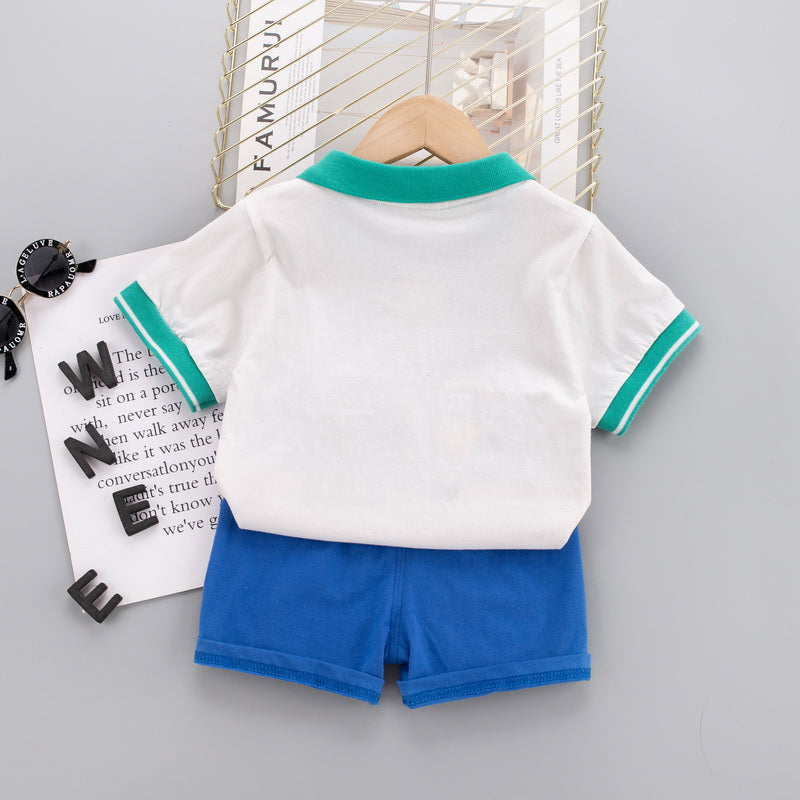 Kids Graphic Printed Pure Cotton T-shirt With Shorts