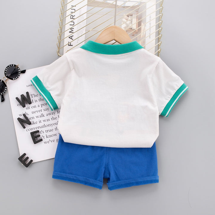Kids Graphic Printed Pure Cotton T-shirt With Shorts
