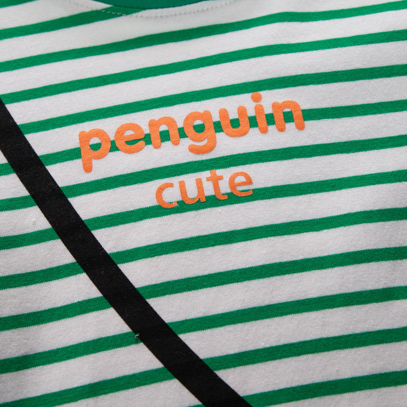 Kids Green & Blue Striped Pure Cotton T-shirt with Shorts