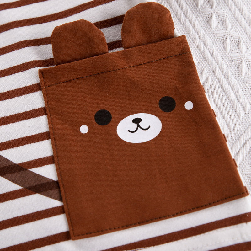 Kids Striped Pure Cotton T-shirt with Shorts