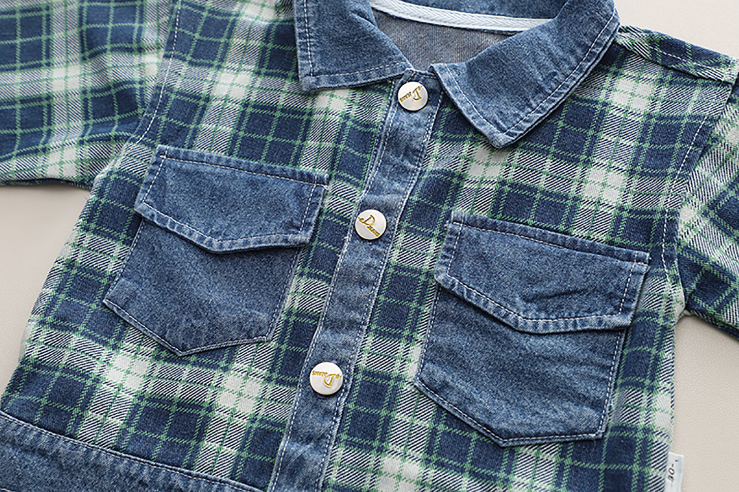 Boys Checked Pure Cotton T-shirt with Shorts