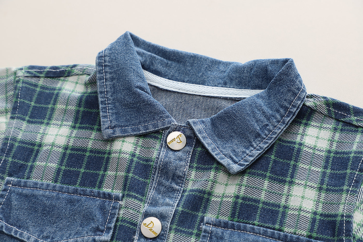 Boys Checked Pure Cotton T-shirt with Shorts