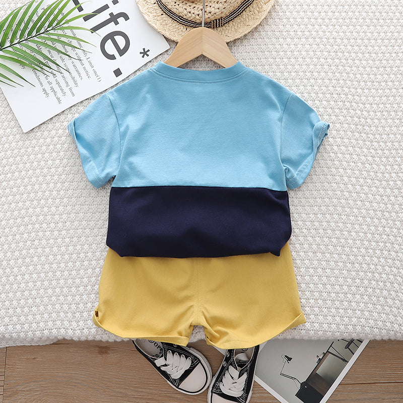 Unisex Kids Pure Cotton Printed T-shirt with Shorts