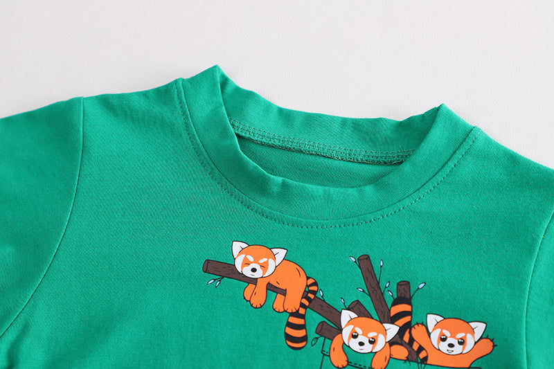 Unisex Kids Pure Cotton Printed T-shirt with Shorts