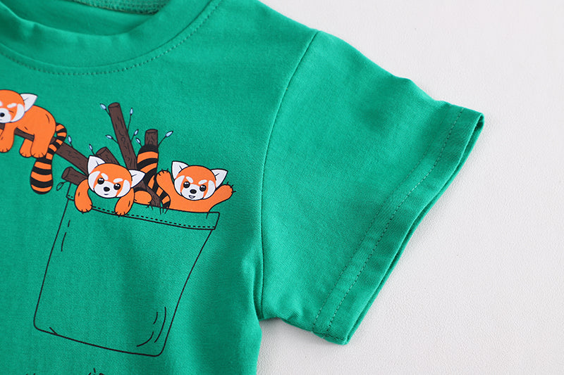 Unisex Kids Pure Cotton Printed T-shirt with Shorts