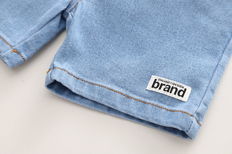 Boys Green Typography Printed Pure Cotton T-shirt With Shorts