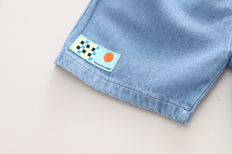 Kids Graphic Printed Pure Cotton T-shirt With Shorts