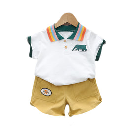 Unisex Kids Pure Cotton Printed T-shirt with Shorts