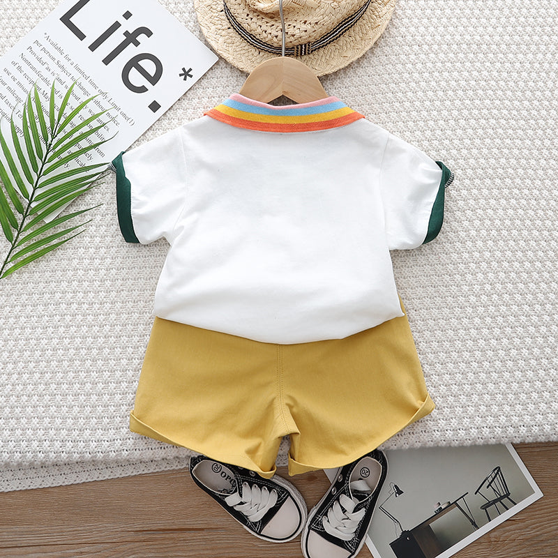 Unisex Kids Pure Cotton Printed T-shirt with Shorts