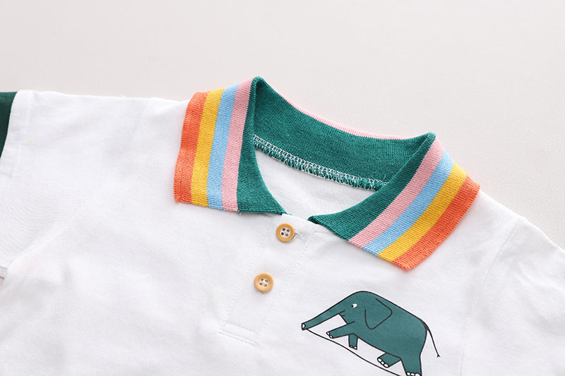 Unisex Kids Pure Cotton Printed T-shirt with Shorts