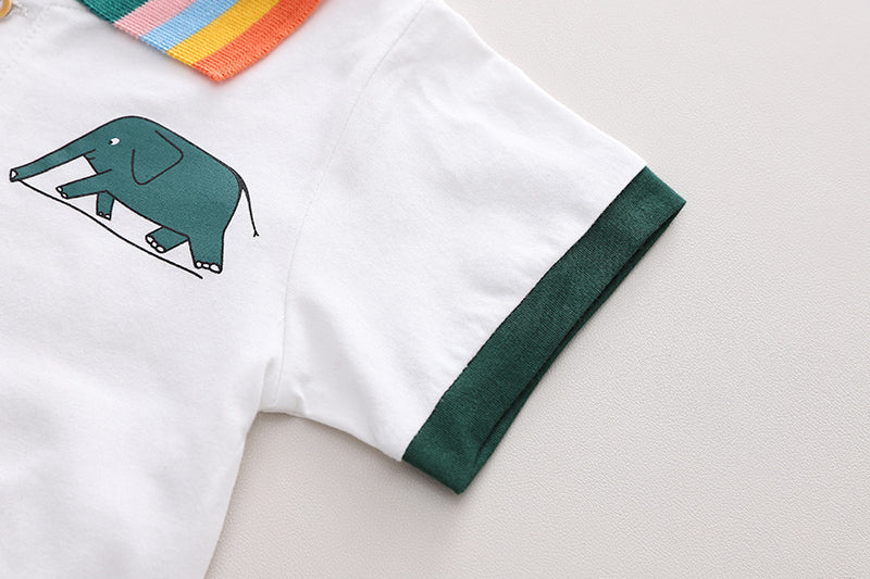 Unisex Kids Pure Cotton Printed T-shirt with Shorts
