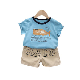 Infant Kids Pure Cotton Printed T-shirt with Shorts