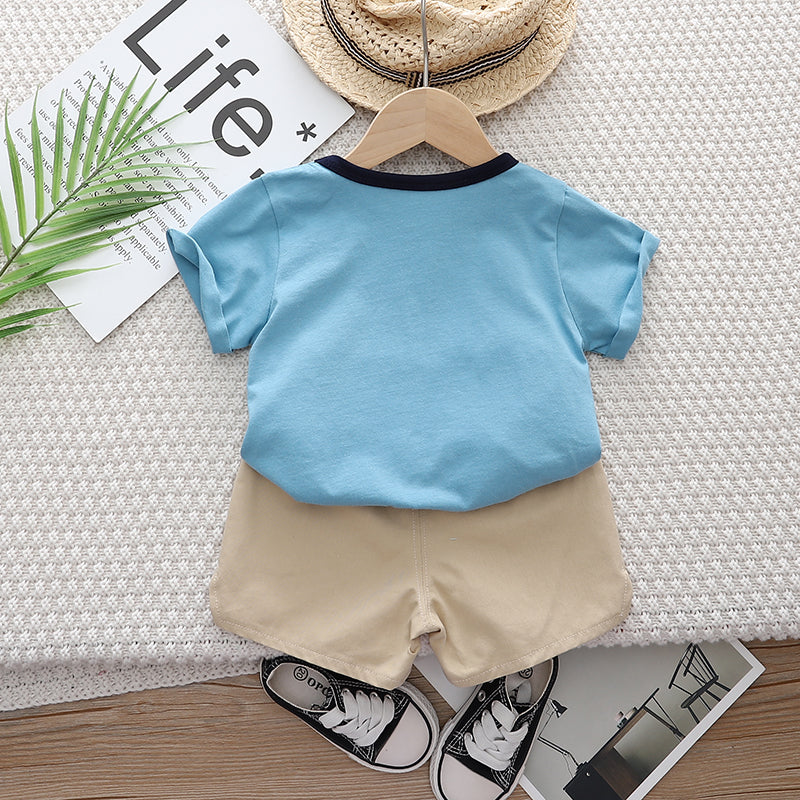 Infant Kids Pure Cotton Printed T-shirt with Shorts