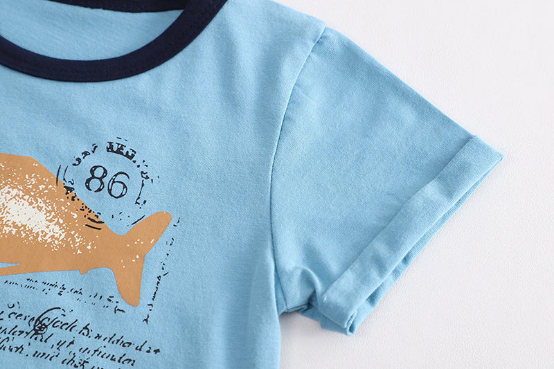 Infant Kids Pure Cotton Printed T-shirt with Shorts