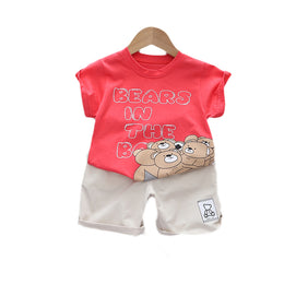 Unisex Kids Pure Cotton Printed T-shirt with Shorts