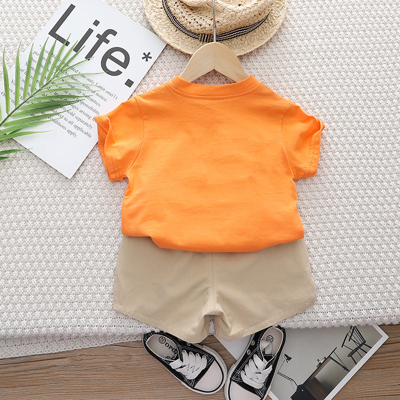 Infant Kids Pure Cotton Printed T-shirt with Shorts
