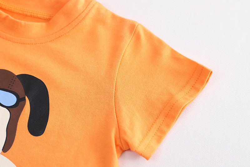 Infant Kids Pure Cotton Printed T-shirt with Shorts