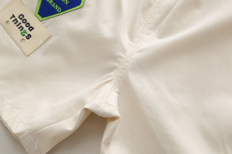 Kids Green Checked Pure Cotton Shirt with Shorts