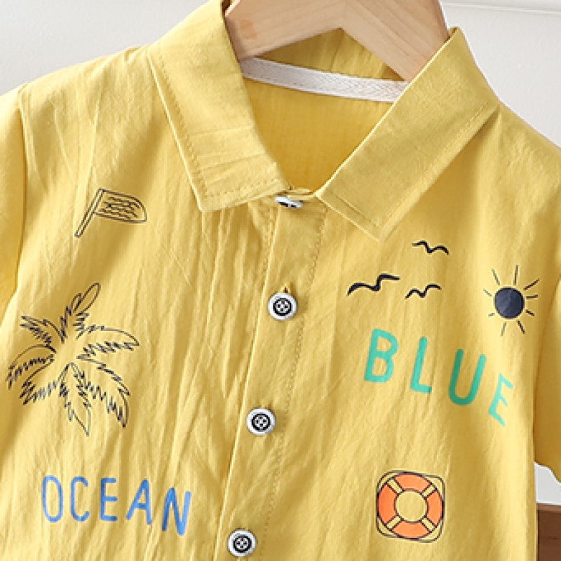 Infant Kids Pure Cotton Printed Shirt with Shorts