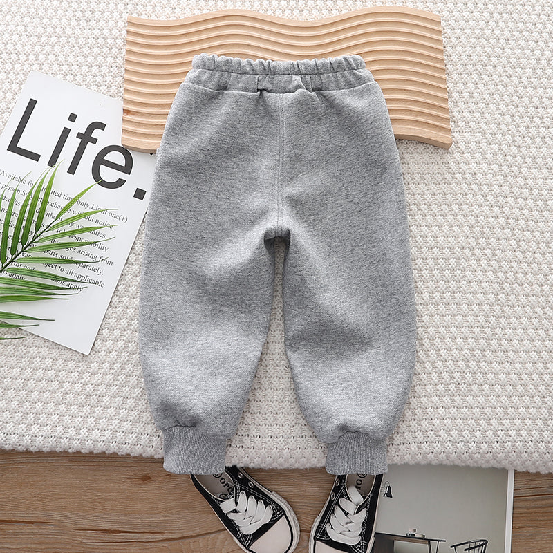 Kids Grey Mid-Rise Easy Wash Jogger