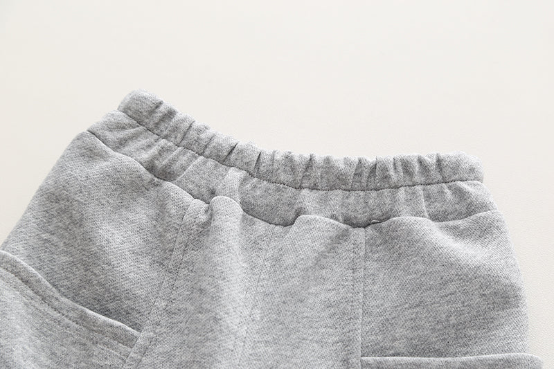 Kids Grey Mid-Rise Easy Wash Jogger