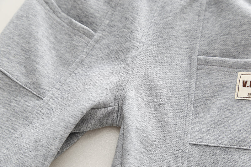 Kids Grey Mid-Rise Easy Wash Jogger