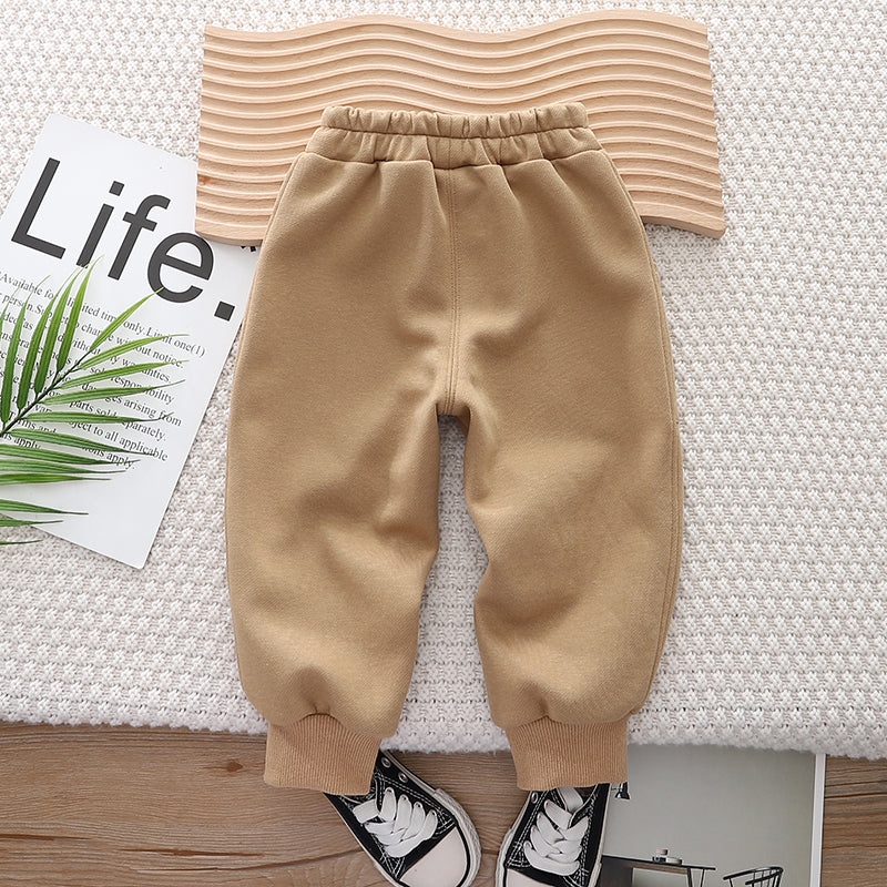 Kids Khaki Mid-Rise Easy Wash Joggers