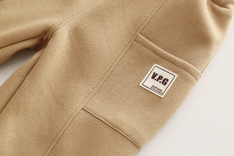 Kids Khaki Mid-Rise Easy Wash Joggers