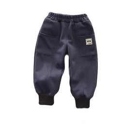 Kids Navy Blue Mid-Rise Easy Wash Joggers